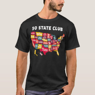 T-shirt 50 State Club Map of America - Collecte de déchet