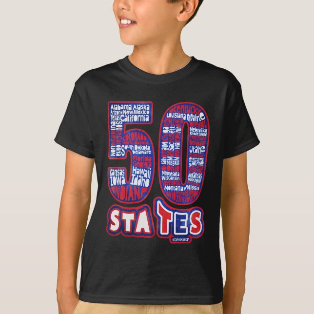 T-SHIRT 50 STATES UTILISE (Devant)
