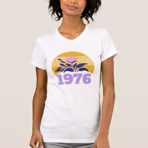 T-shirt 50e année d'anniversaire soleil floral jaune moder