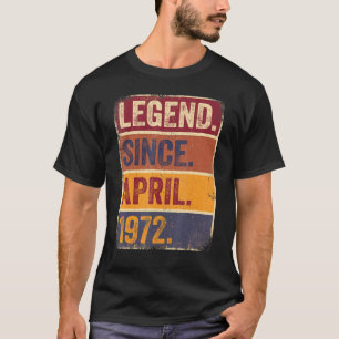 T-shirt 50e anniversaire Avril Né 50 ans Légende depuis 19