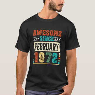 T-shirt 50E Anniversaire Awesome Depuis Février 1972 50 An