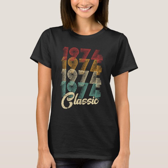 T-shirt 50e anniversaire Cadeau classique 1974 50 ans (Devant)
