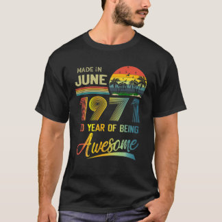 T-shirt 50E Anniversaire Cadeau Vintage Rétro Juin 1971 50