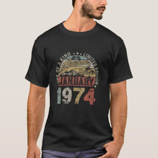 T-shirt 50e Anniversaire Cadeaux stupéfiant depuis Janvier