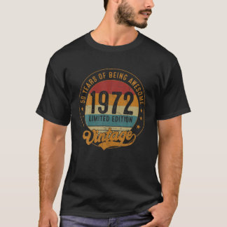T-shirt 50E Anniversaire Décoration Vintage 1972 50 Ans