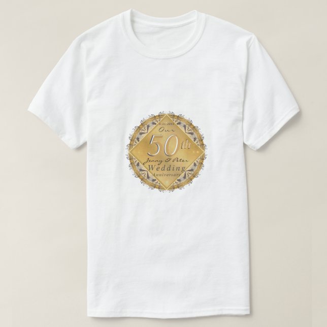 T-shirt 50e anniversaire du mariage d'or (Design devant)