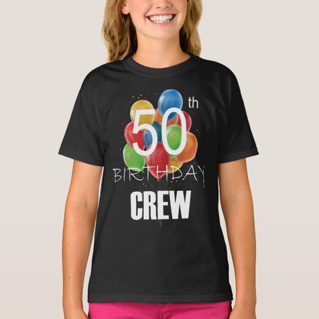 T-shirt 50e anniversaire équipage 50 Party Crew Group Girl (Devant)