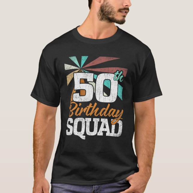 T-shirt 50E Anniversaire Escouade Rétro Hommes Cadeau Femm (Devant)