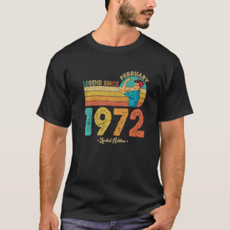 T-shirt 50e anniversaire Février 1972 Légende depuis 1972 