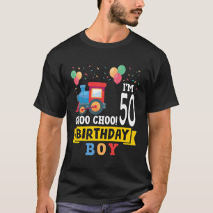T-shirt 50E Anniversaire Garçon Train Jouet 50 Ans Amusant