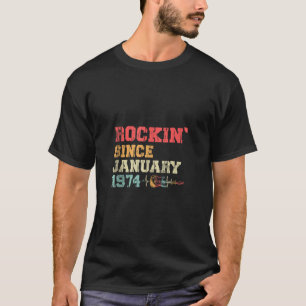 T-shirt 50e Anniversaire Guitare Lover Rockin depuis Janu