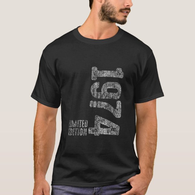 T-shirt 50e anniversaire Homme femme 50 ans 1974 Décor F (Devant)