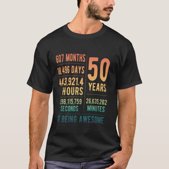 T-shirt 50e anniversaire Hommes et femmes Drôle 50 ans (Devant)
