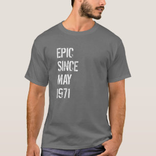 T-shirt 50E Anniversaire Hommes Femmes Née Mai 1971