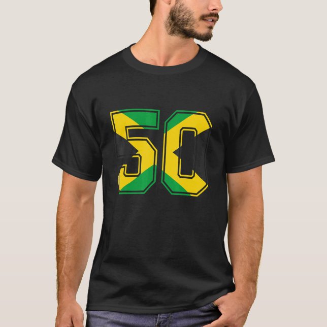 T-shirt 50e anniversaire Jamaïcain 50 ans vieux nombre 50  (Devant)