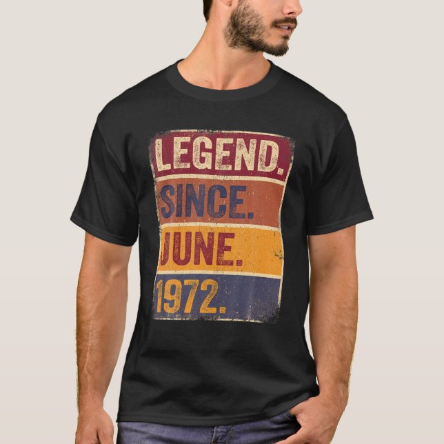 T-shirt 50E Anniversaire Juin Né 50 Ans Légende Depuis 197 (Devant)