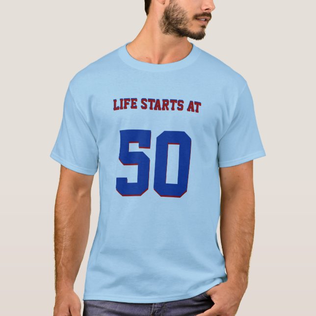 T-shirt 50e anniversaire La vie de la plaisanterie commenc (Devant)