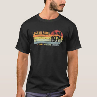 T-shirt 50E Anniversaire Légende Depuis Juin 1971 Né En 19