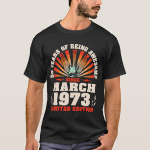 T-shirt 50e anniversaire Musique guitariste Vintage Née Ma