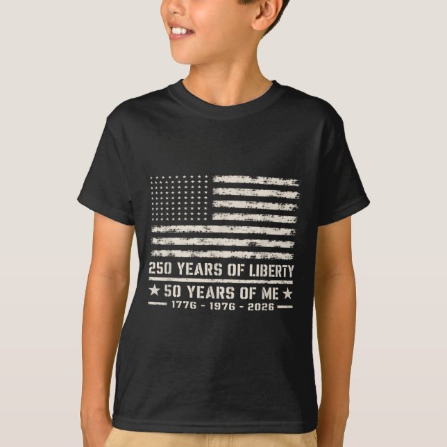 T-shirt 50e anniversaire Né en 1976 Drapeau américain 250  (Devant)