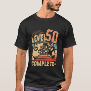T-shirt 50e Anniversaire NIVEAU 50 COMPLET 50 Ans Rétro