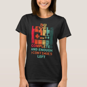 T-shirt 50e Anniversaire Niveau 50 Gamepad Retro Gamer
