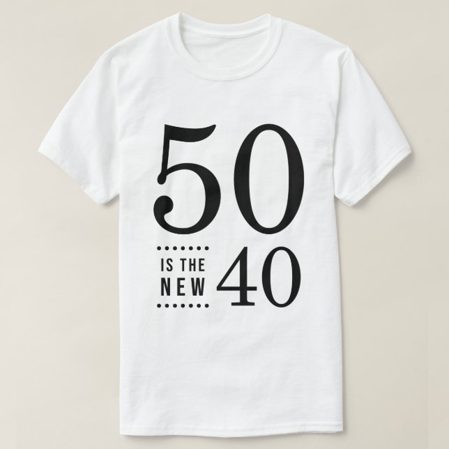 T-shirt 50e Anniversaire Noir 50 est le nouveau 40 (Design devant)