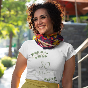 T-shirt 50e anniversaire nom personnalisé élégant
