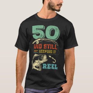 T-shirt 50e anniversaire Pêche Turning 50 pêcheurs Mens Pu