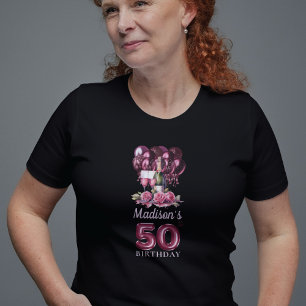 T-shirt 50e anniversaire personnalisé Vin de luxe et ballo
