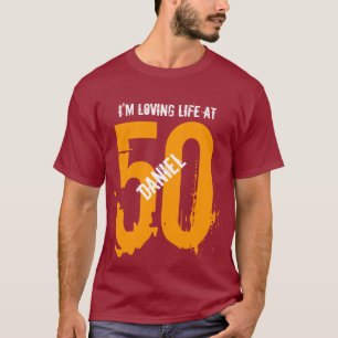 T-shirt 50e anniversaire présent ou année J'aime la vie