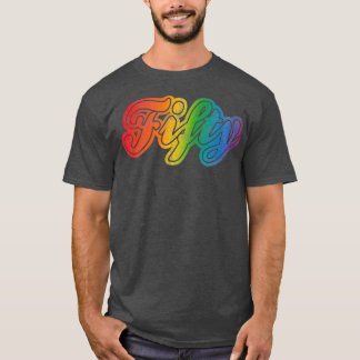 T-shirt 50e anniversaire Rainbow Vintage 80s Style Gay cad
