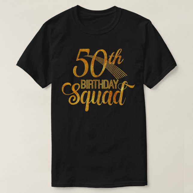 T-shirt 50e anniversaire Squad Party Anniversaire Yellow G (Design devant)