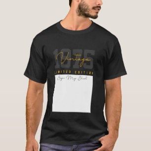 T-shirt 50e anniversaire Vintage 50 ans Fait en 1975 Panne