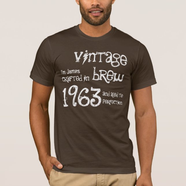 T-shirt 50e cadeau d'anniversaire 1963 brasse Vintage (Devant)