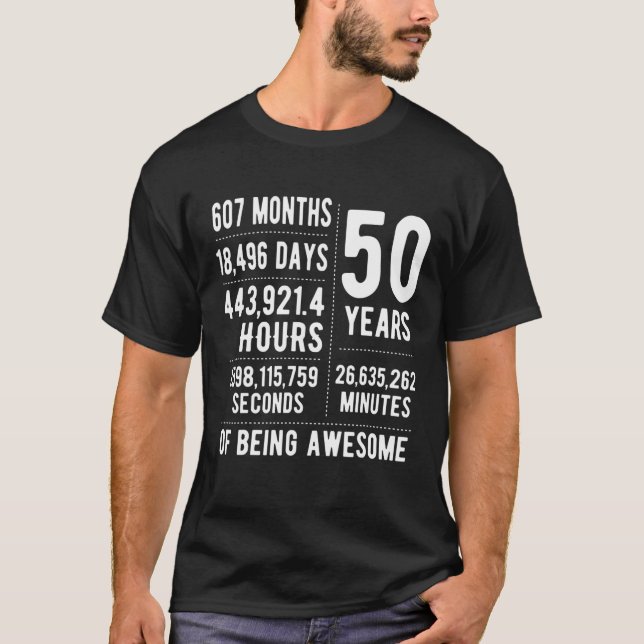 T-shirt 50E Idée Anniversaire Pour Hommes (Devant)