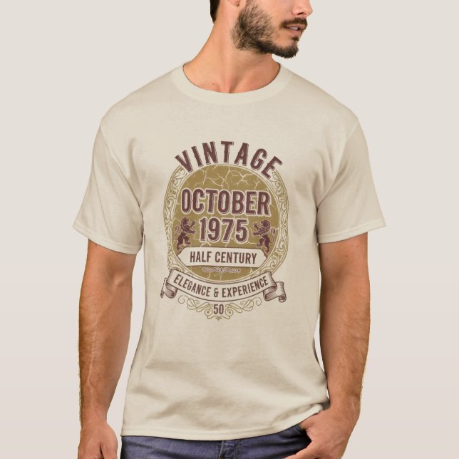 T-shirt 50th Anniversary Vintage October 1975 –Exception (Devant)