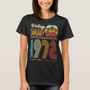 T-shirt 51 Anniversaire Vintage Janvier 1972 Femmes
