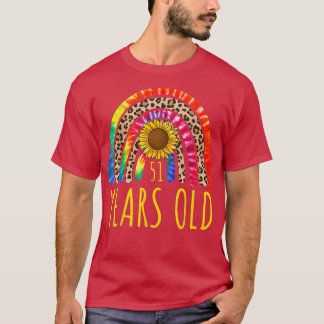 T-shirt 51 ans 51e anniversaire Tie Dye Sunflower Leopa