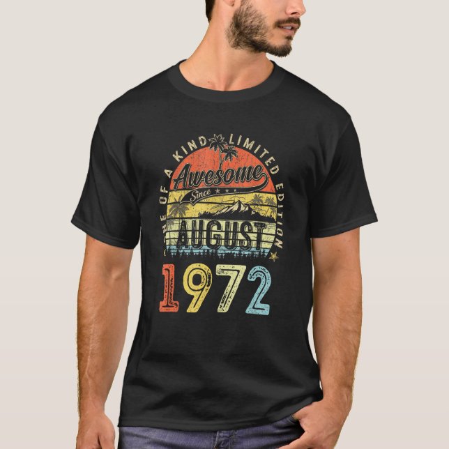 T-shirt 51 Ans Awesome depuis août 1972 51e Birthda (Devant)