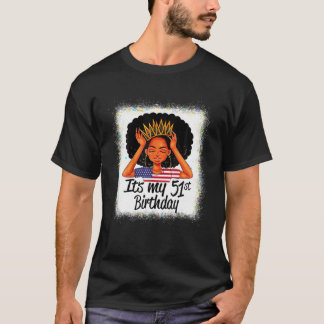 T-shirt 51 Ans Black Melanin Femme Fille C'est My 51St