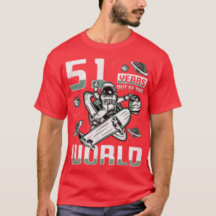 T-shirt 51 Ans De Ce Monde, 51E Anniversaire Patineur A