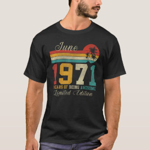 T-shirt 51 juin Ancien Vintage 1971 51e anniversaire
