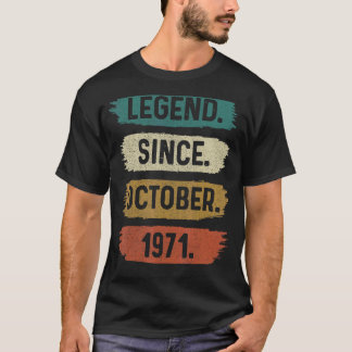 T-shirt 51 Years Old Legend Since October 1971 51st Birth