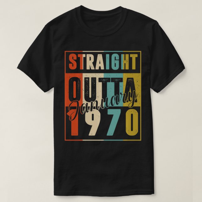 T-shirt 51 Years Old Retro Birthday Gift Straight Outta Ja (Design devant)