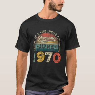 T-shirt 51Décorations d'anniversaire Juin 1970 Hommes Femm