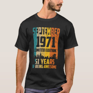 T-shirt 51e anniversaire 51 ans d'émerveillement depuis se