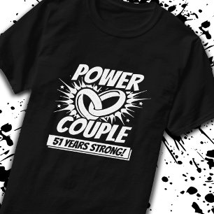 T-shirt 51e anniversaire Couples mariés 51 ans forts