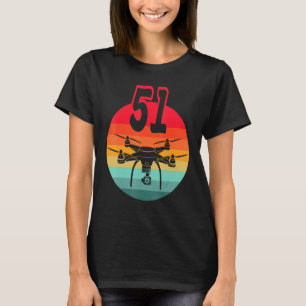 T-shirt 51e Anniversaire I Télécommande Rétro Drones Avec