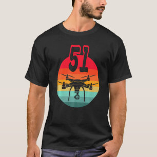 T-shirt 51e Anniversaire I Télécommande Rétro Drones Avec 